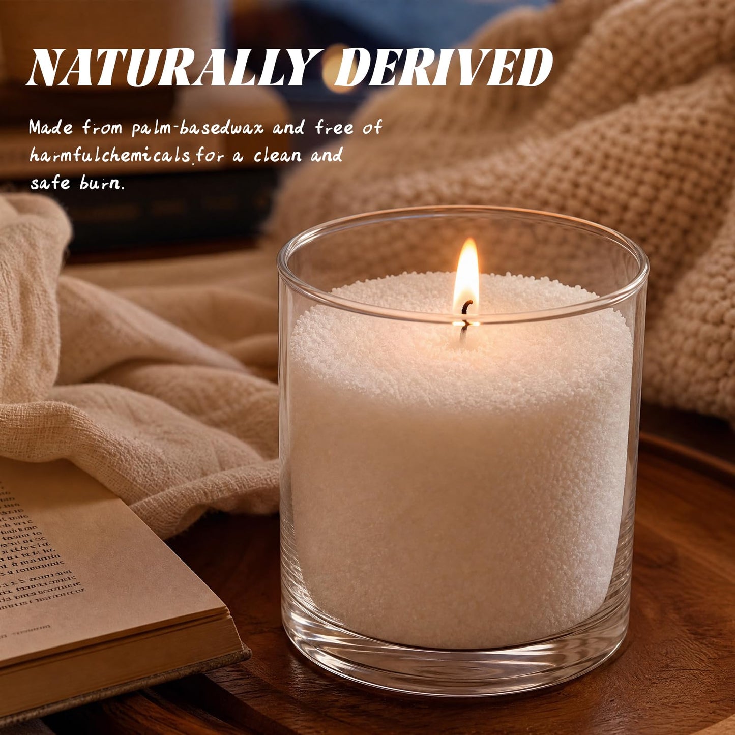 ENCANLIGHT Pearled Candle Sand for DIY Candles with 20 Cotton Wicks 2LB/32Oz Unscented Candle Sand Reusable, Continuous Burning