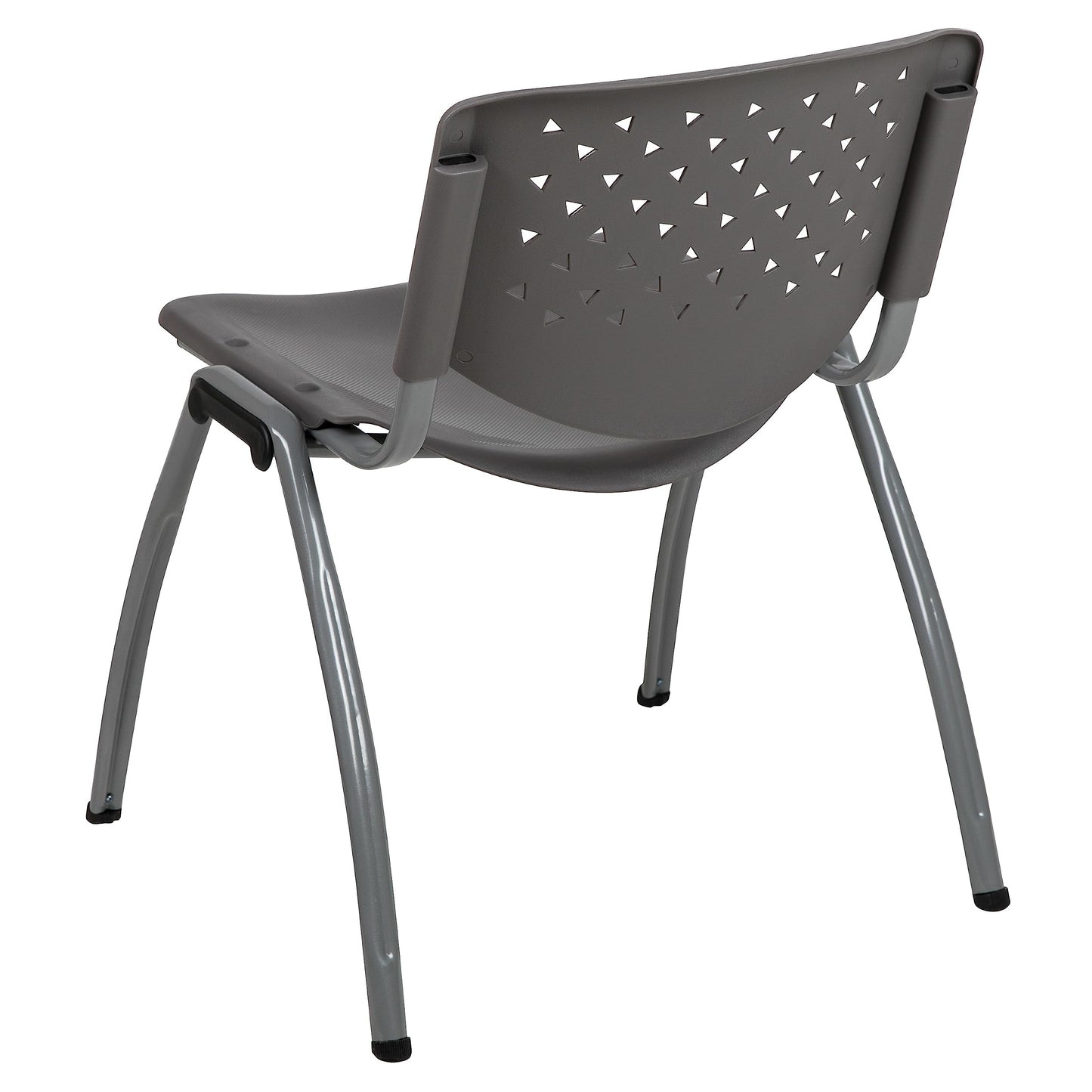 Flash Furniture HERCULES -5 Pack 880 lb. Capacity Gray Plastic Stack Chair | Comfortable Seating with Durable Design
