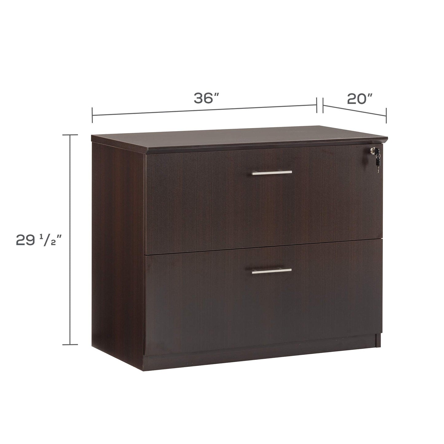 Mayline MVLFLDC Medina 2-Drawer Locking Lateral File Cabinet, Letter or Legal, Mocha Laminate