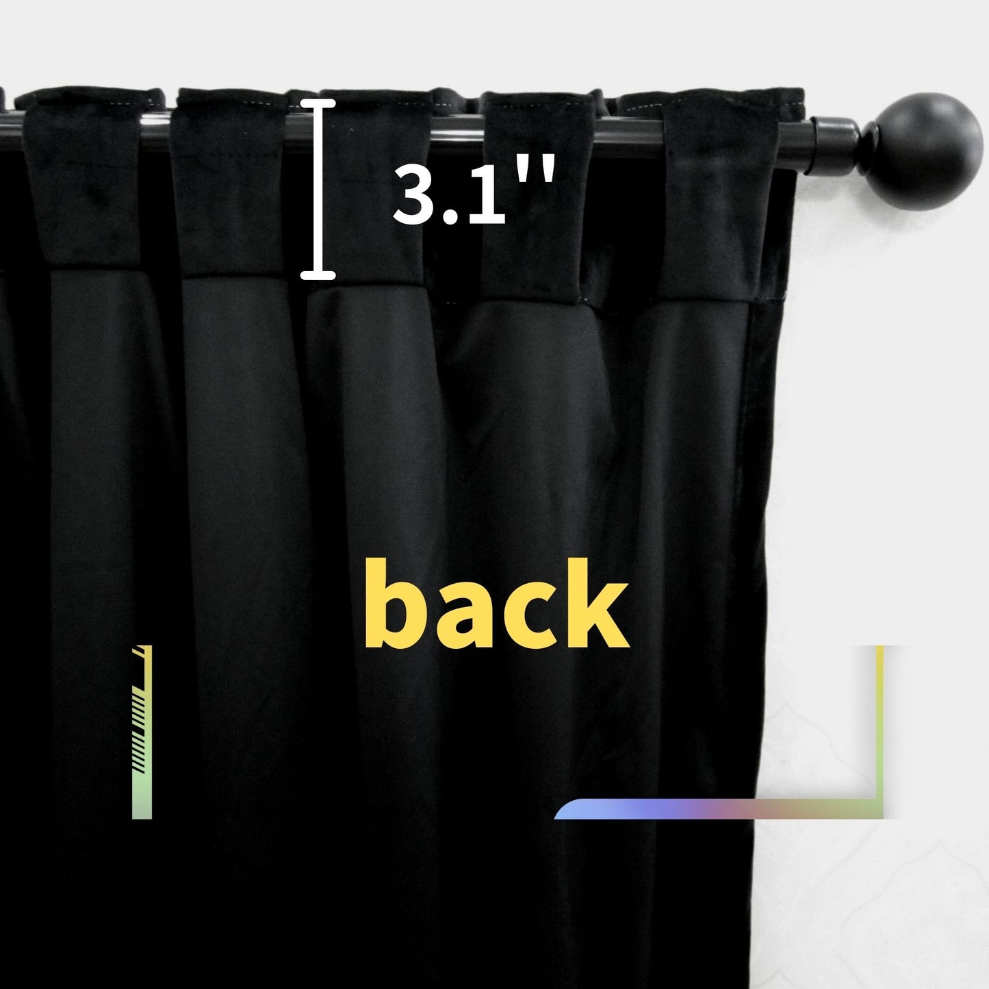 Aljctns Black Velvet Curtains 90 inches Long Luxury Blackout Curtains for Bedroom Living Room,Thermal Insulated Super Soft Window Drapes Rod Pocket & Back Tab, 52" W x 90" L, 2 Panels