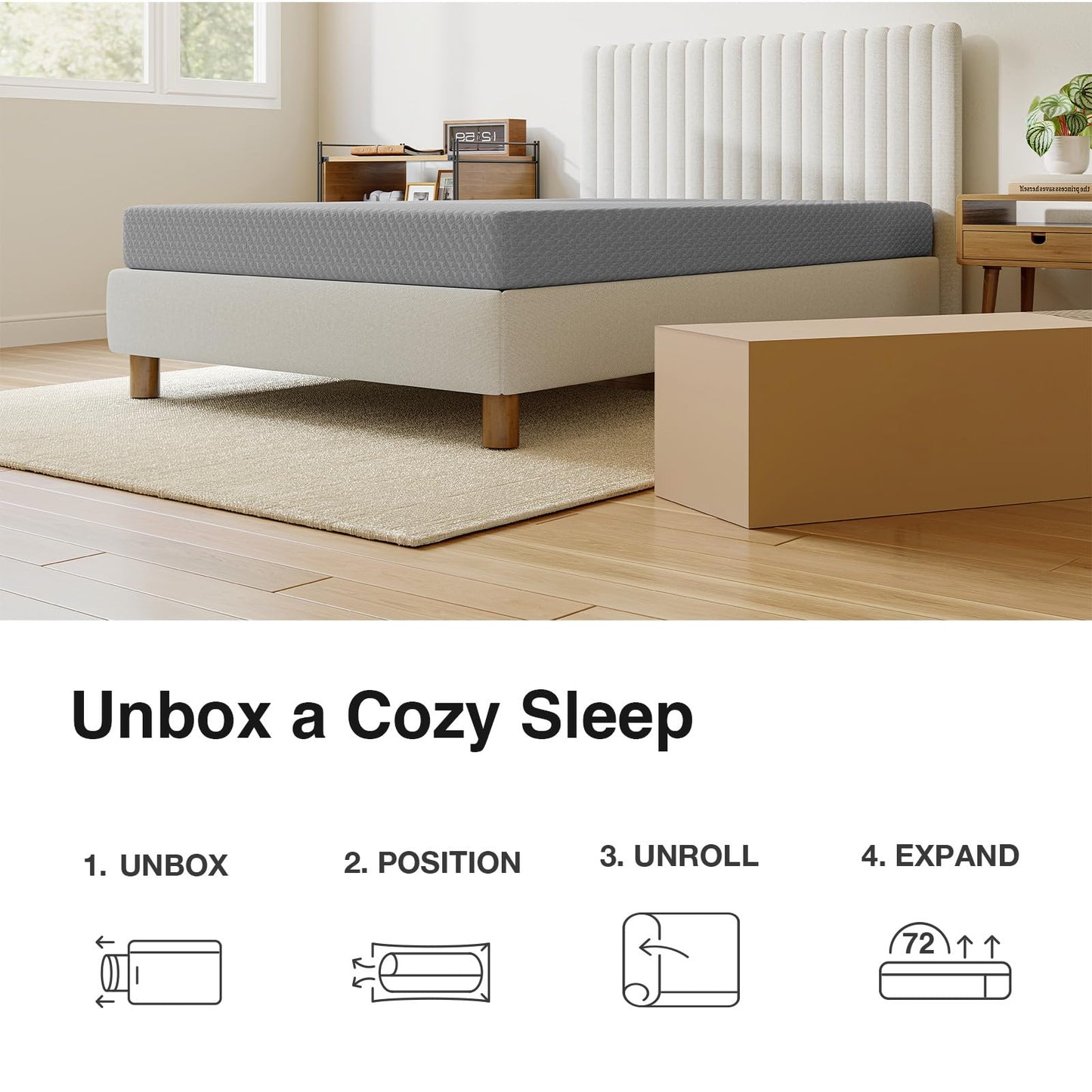 Novilla Full Mattress, 8 Inch Full Size Memory Foam Mattress for Cool Night Sleep & Pressure Relief, Thermally Balanced Foam Mattresses for Enhanced Support & Breathability, Bed Mattresses in a Box
