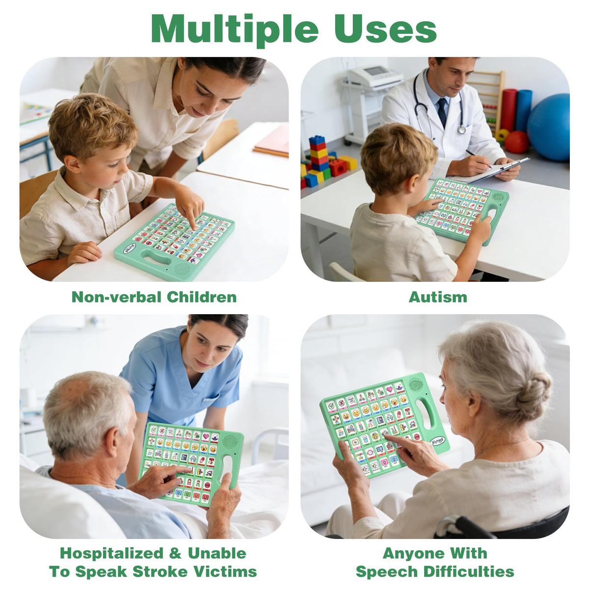 Joyreal AAC Device for Autism, Non Verbal Communication Tools for Speech Therapy & Stroke Rehab. Autism Communication Board with 5 Programmable Buttons & Adjustable Volume, Autistic Kids Must Haves