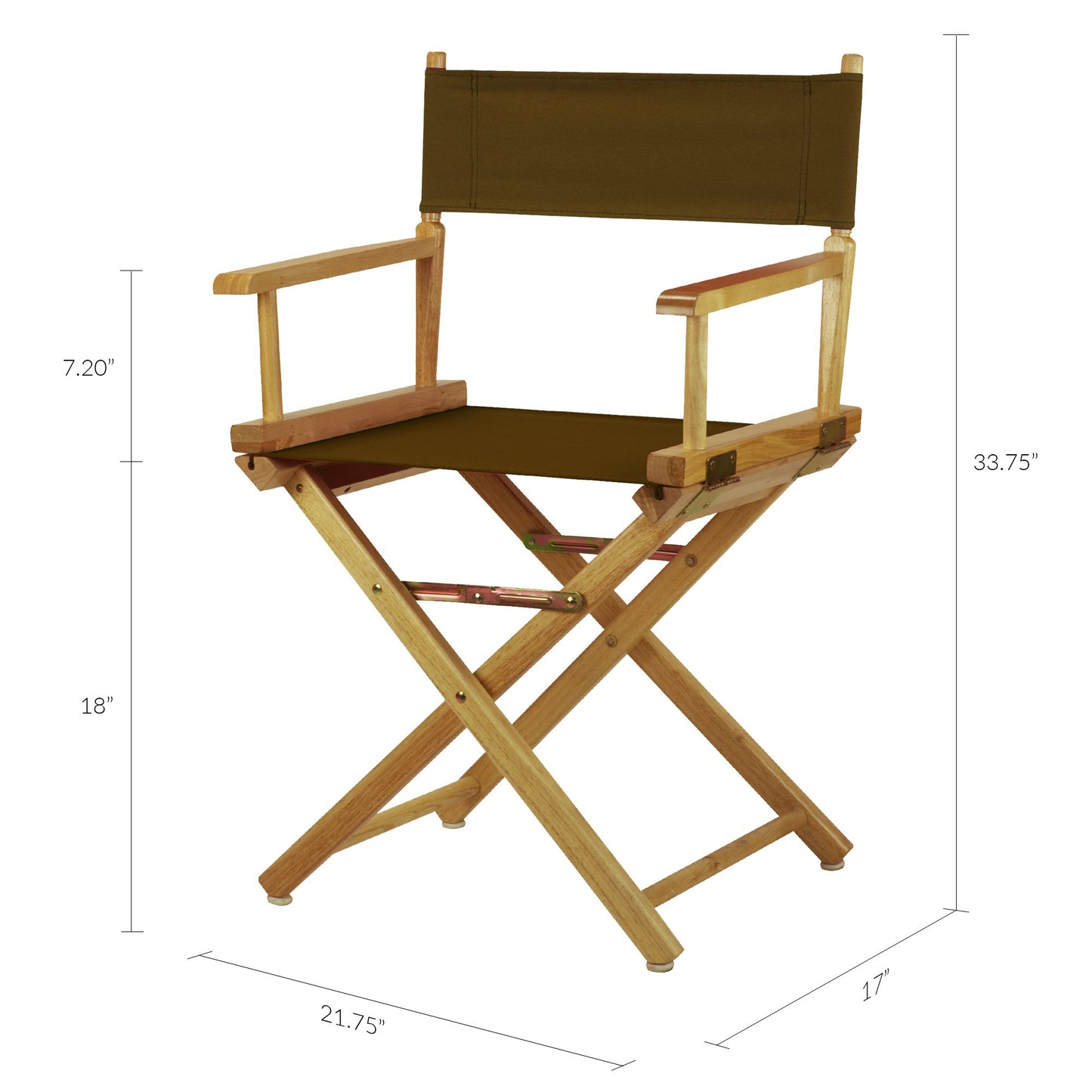 Casual Home 200-00/021-45 Director's Chair Canvas 18" - Classic Height Natural Frame/Brown