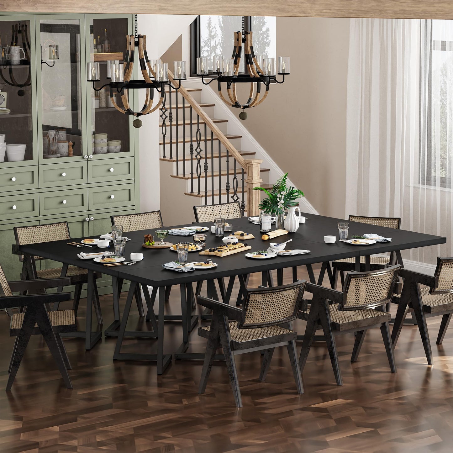 Apicizon Square Kitchen Table for 2, Small Dining Table with Metal Base, 31.5" Modern Dinner Table for Dining Room Apartment Restaurant, Black