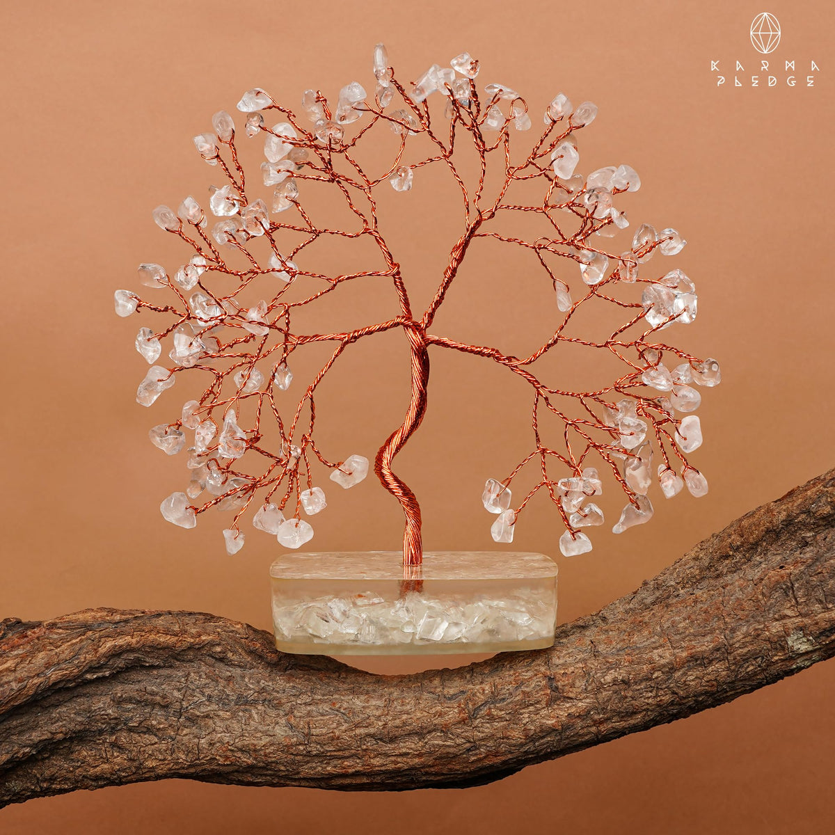 Clear Quartz Crystal Tree of Life Birthday Gifts for Women, Men, Friends, Handmade Chakra Healing Crystals Tree for Home Office Decor, Positivity, Good Luck, Money, Unique Gifts for Her Mom, Dad