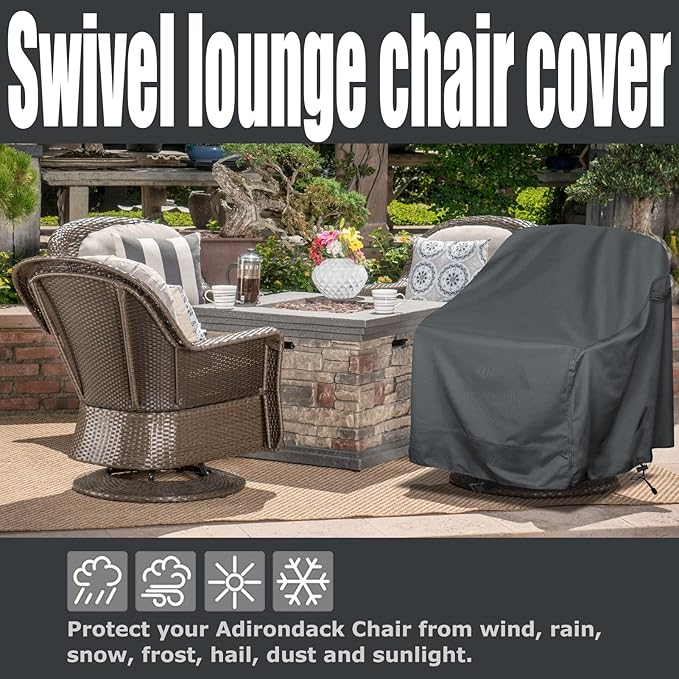 Outdoor Swivel Lounge Chair Cover 4 Pack, Waterproof Heavy Duty Outdoor Chair
