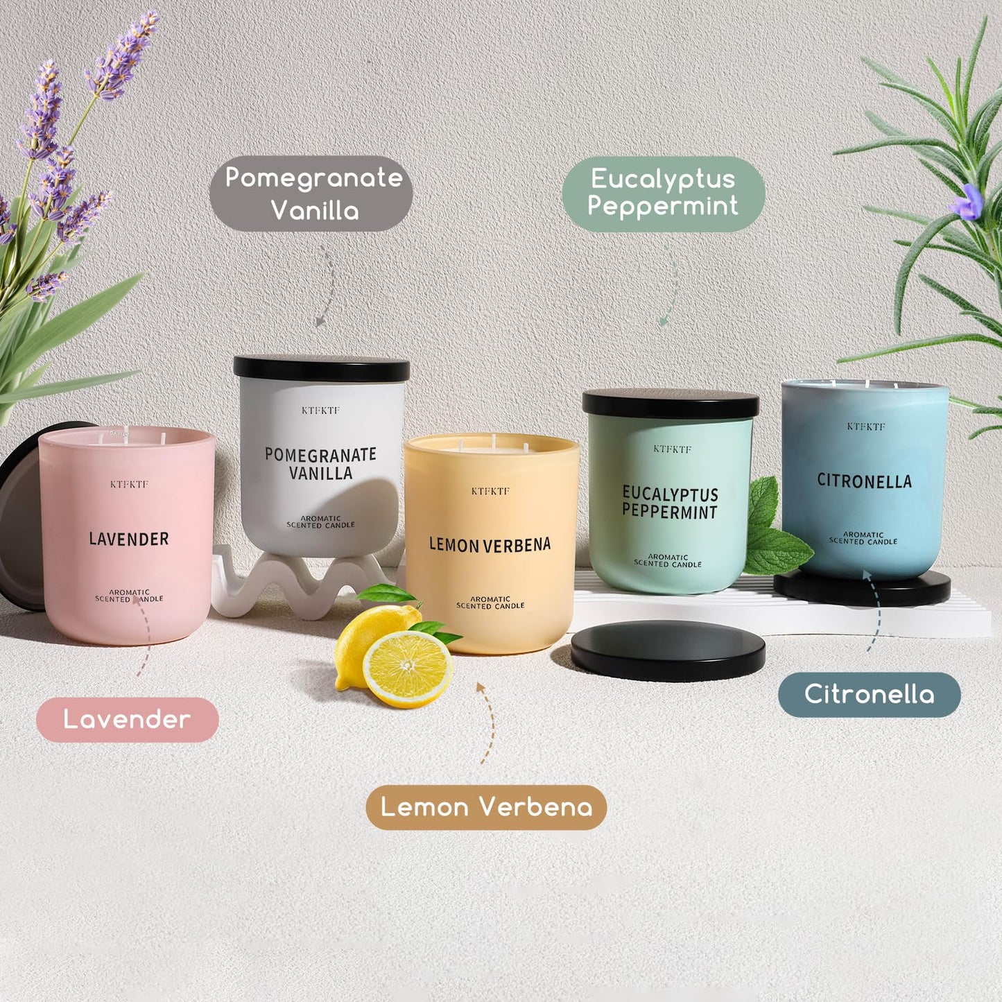 KTFKTF Lavender Scented Candles for Women - Aromatherapy Candle for Relaxation & Sleep Calm, 14.1oz Soy Candles for Home Scented, Birthday Mothers Day Candle Gifts for Women Mom