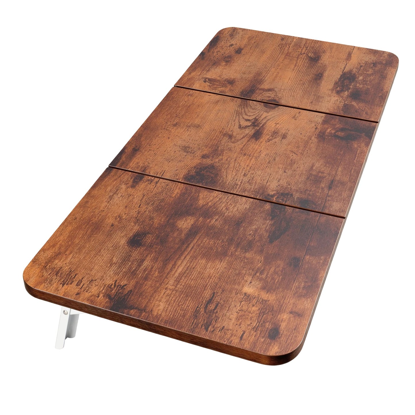 Neoaider Wall Mounted Folding Desk 35.4” x 15.7”, Drop Down Table with Metal Collapsible Brackets, Folding Wall Table for Small Spaces, Home, Office, Kitchen, Laundry Room-Brown