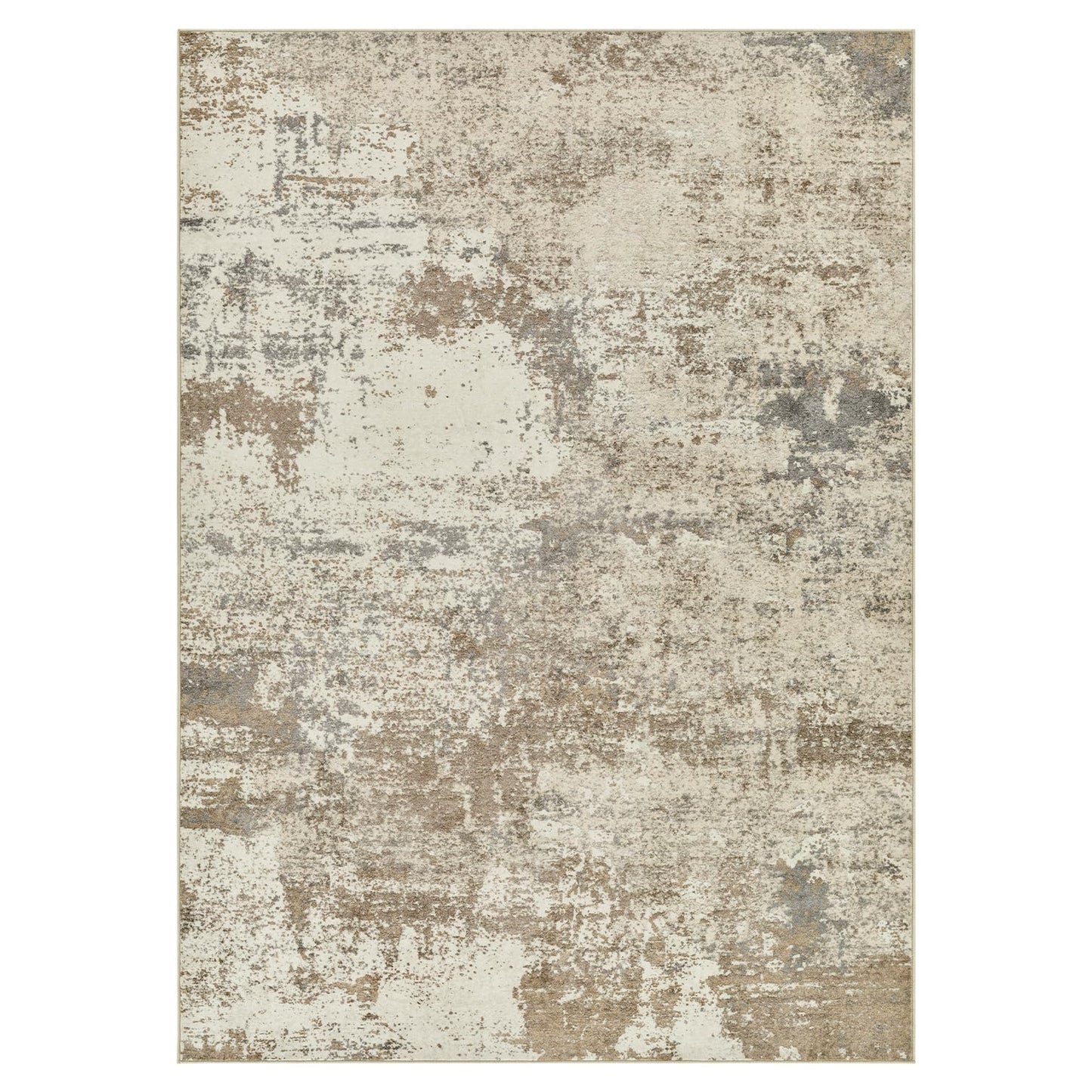 Micgeek Area Rug Living Room - 9X12 Abstract Washable Large Soft Foldable Non Slip Rug Neutral Modern Low Pile Carpet for Bedroom Nursery Dining Room Farmhouse Home Office Indoor - Khaki