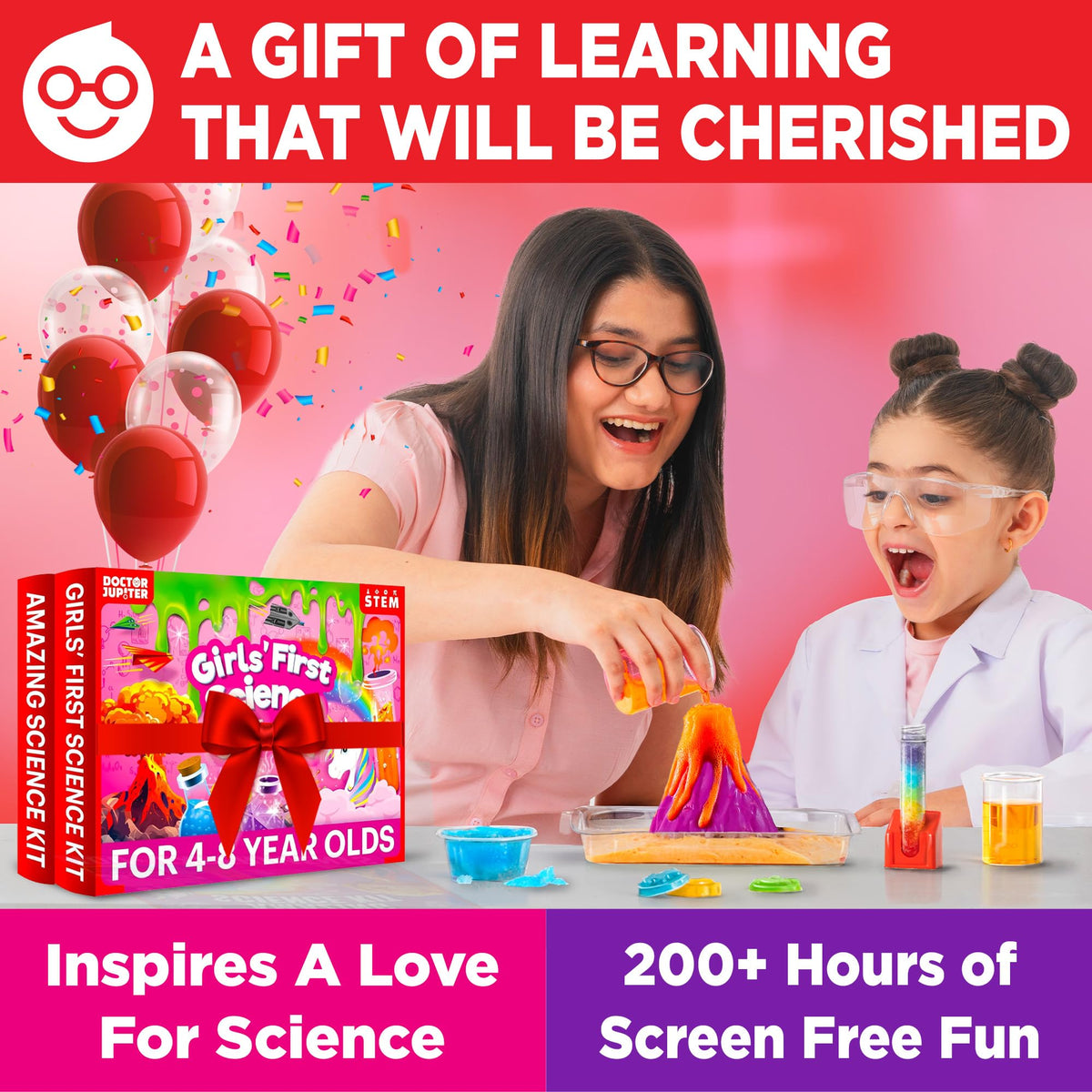 Doctor Jupiter Girls’ First Science Gift Set for Ages 4+ | Set of Girls' First Science Kit & Amazing Science Kit |Birthday Gift Ideas for 4-5-6-7-8 Year Olds |STEM Learning & Education Toys
