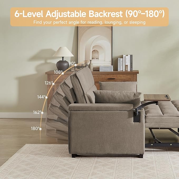 Auvsoce 65" Sleeper Sofa Bed Loveseat, Convertible Couch