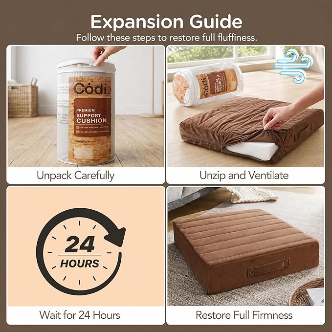Codi Thick Replacement Couch Cushions 2 Sets, Upholstery Foam
