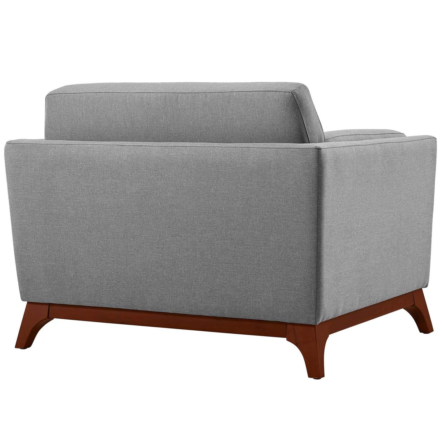 Modway Chance Mid-Century Modern Upholstered Fabric Accent Lounge Arm Chair In Light Gray