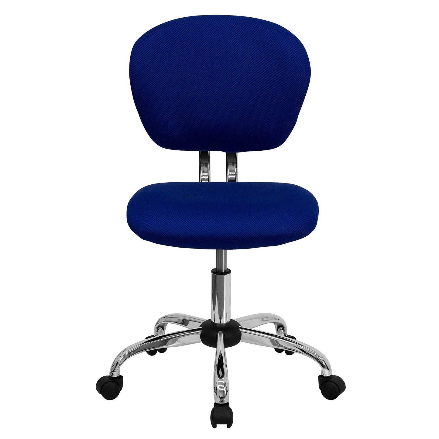 Flash Furniture Beverly Mid-Back Blue Mesh Padded Swivel Task Office Chair with Chrome Base