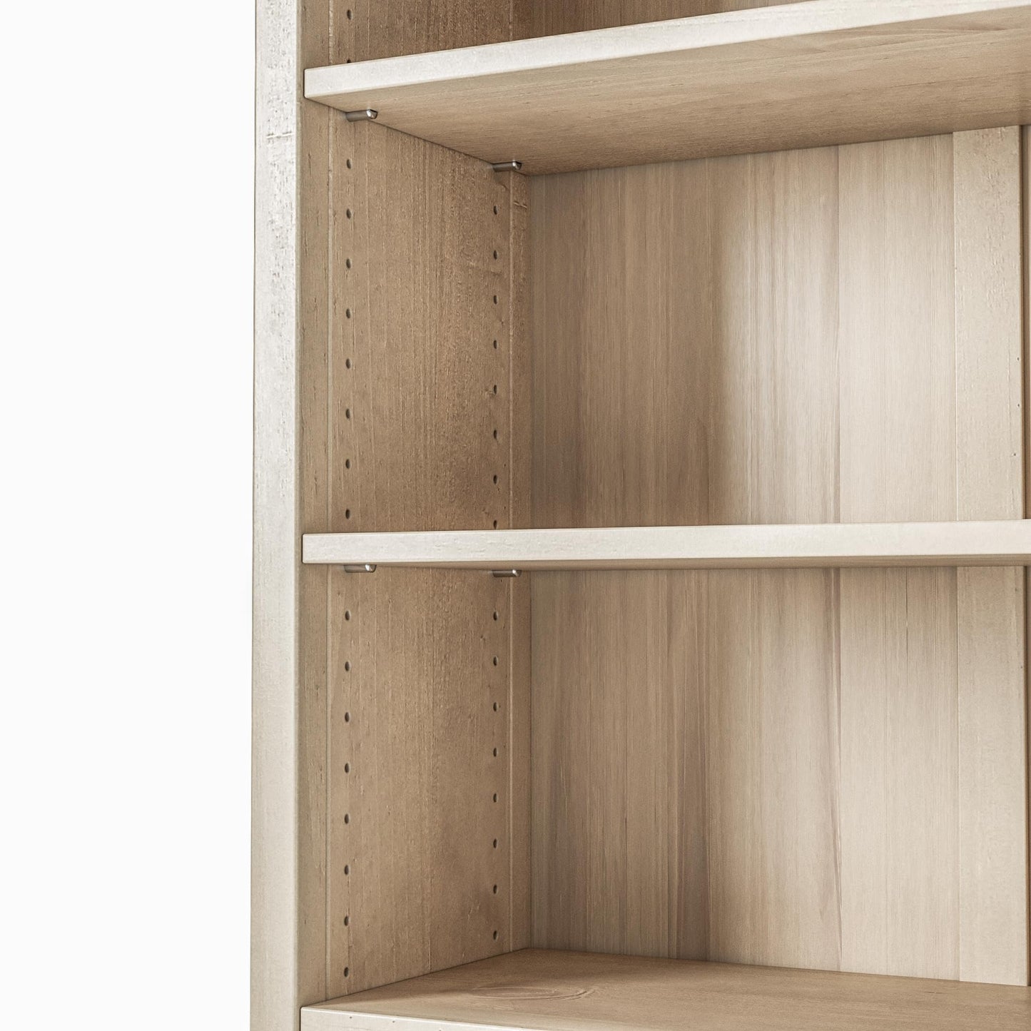Camaflexi Shaker Style 4 Shelf Bookcase/Solid Wood / 48" High/Adjustable Shelving/Closed Back/Display Bookshelf for Living Room, Bedroom, Home and Office, Light Oak