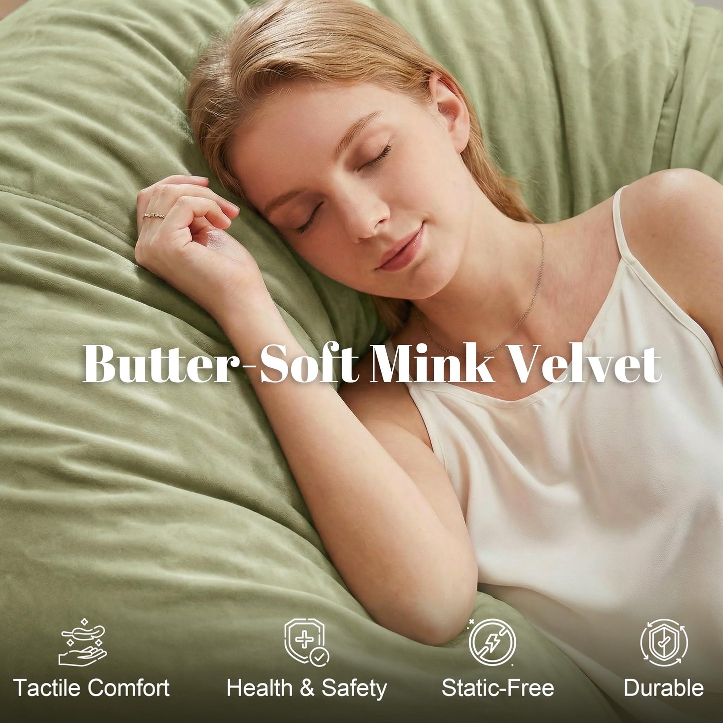 Codi Sage Large Bean Bag Chair for Adults, Comfy 4 FT Beanbag Chairs with Filler Included - Machine Washable & Removable Cover, Premium Shredded Foam