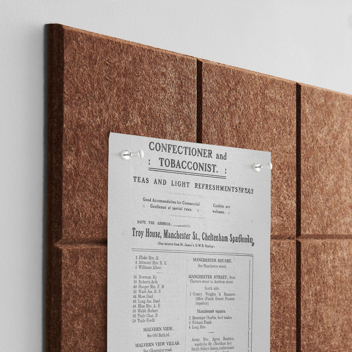 TSJOFFICE Large Cork Board for Wall - 48" x 36" Bulletin Board with 50 Pushpins for Office Decor, Pin Board 12 Pack Felt Wall Tiles with Safe Removable Adhesive Tabs, Corkboard for Home Office - Red