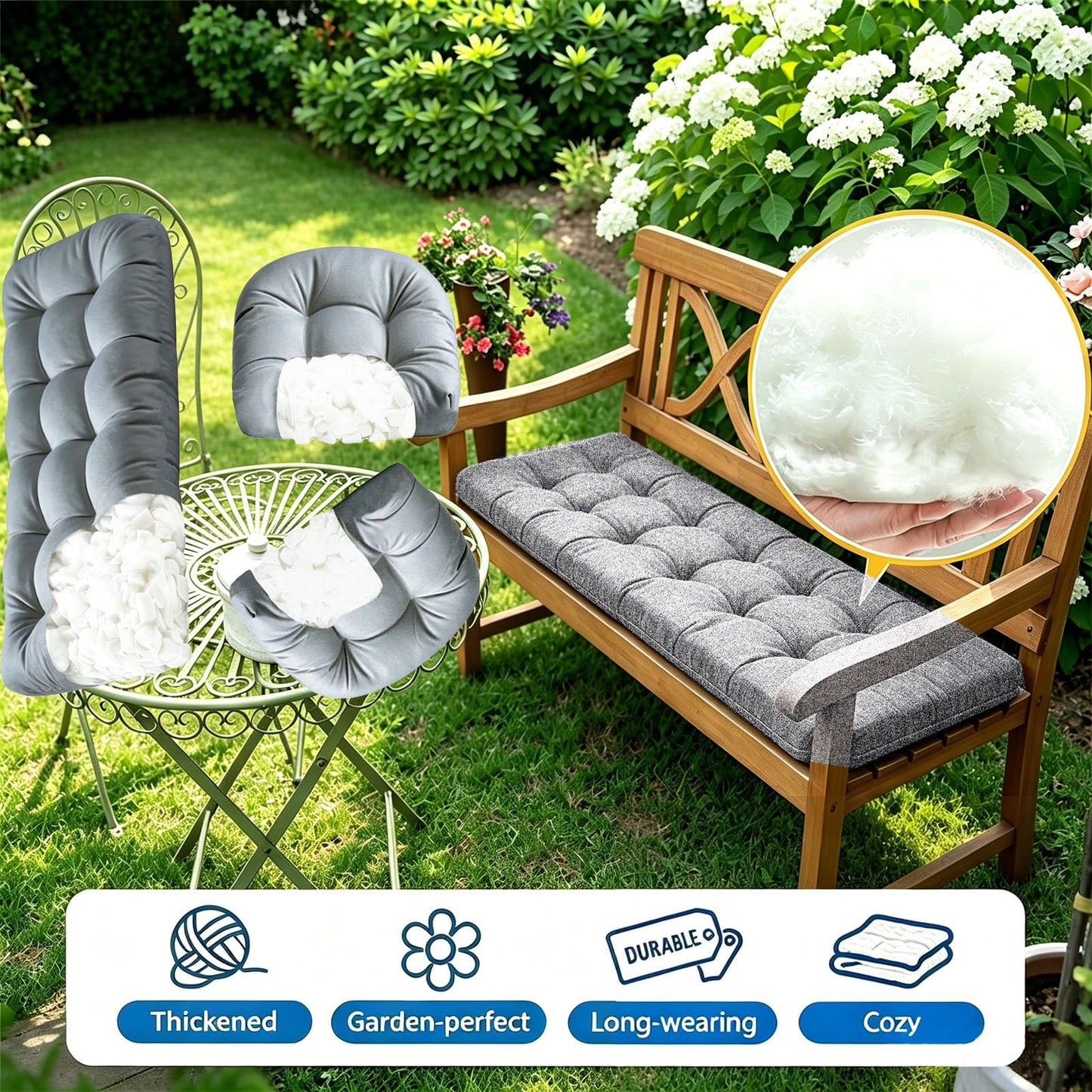 Dizaolive Wicker Chair Cushions for Outdoor Furniture Patio Loveseat Settee Bench Cushions 19x19