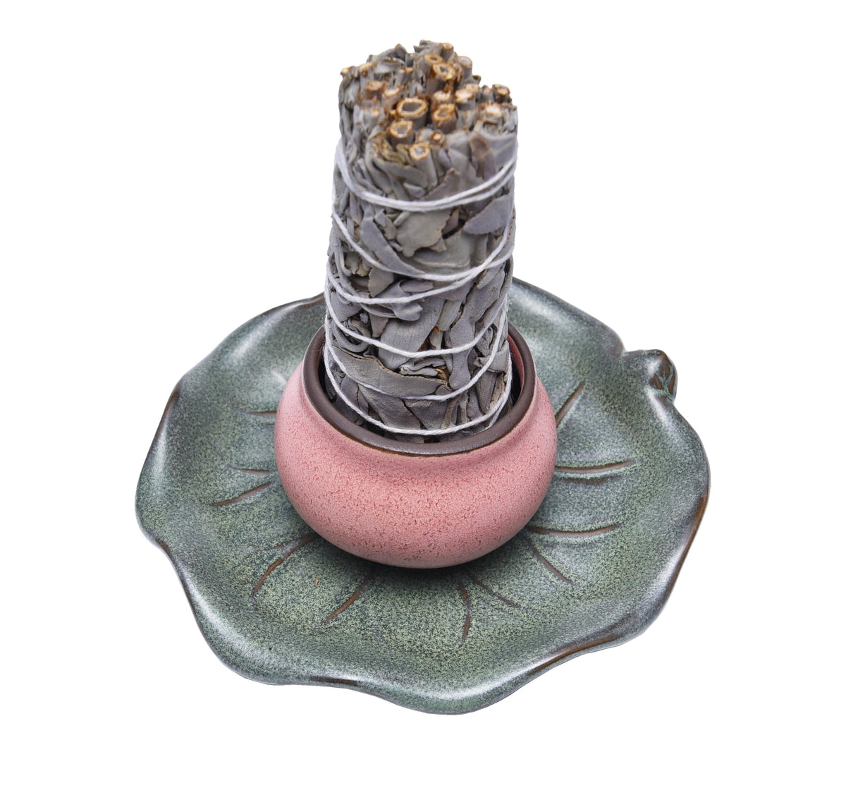 KR. LIF 3-in-1 Ceramic Incense Holder for Sage Sticks Incense Burner - Palo Santo Holder Set with Tray and Incense Burners