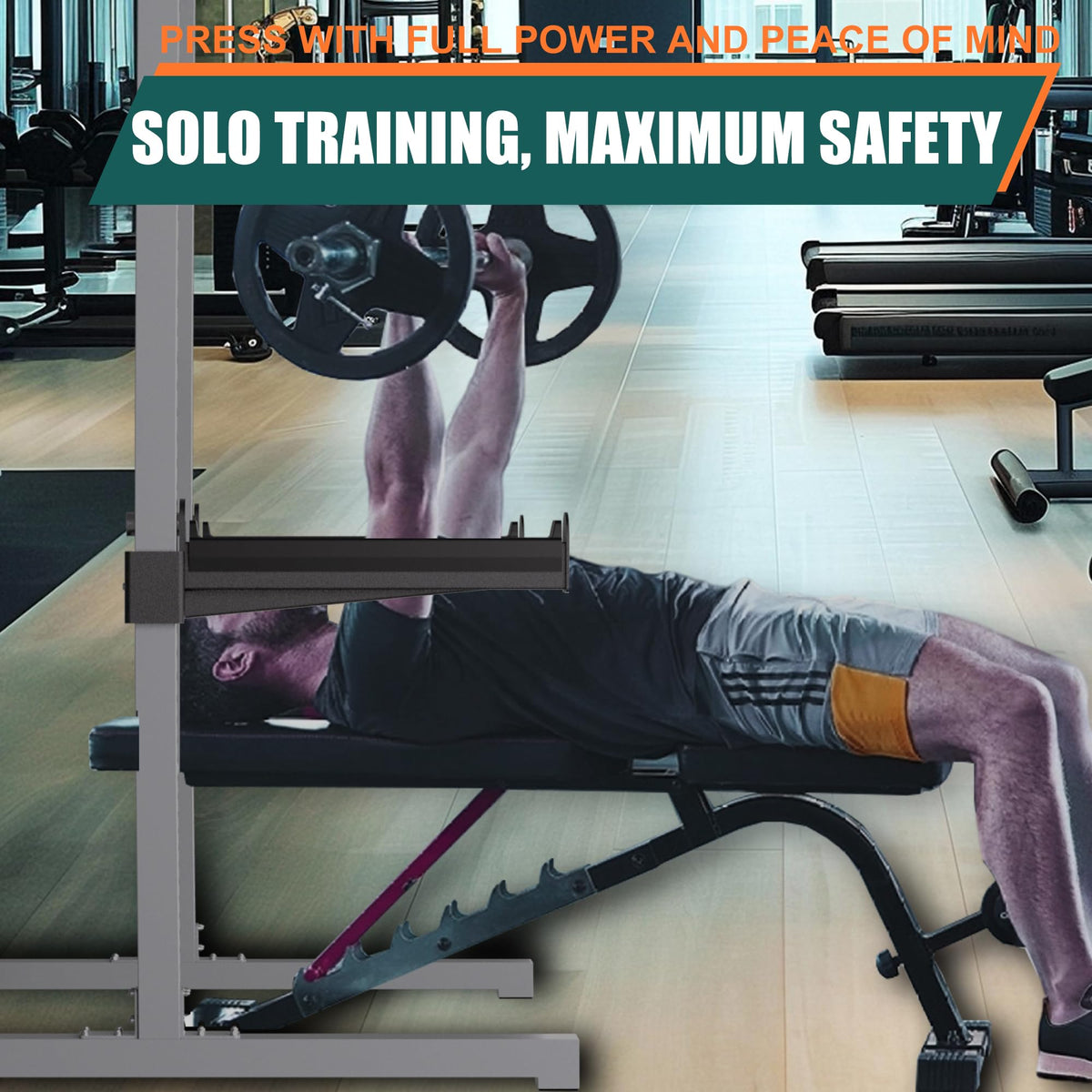 KOSEOO Spotter Arms, Heavy-Duty Squat Rack Safety Bars for 2x2 Rack, Power Rack Attachments, Compatible with 5/8 "or 1" Holes, 2 Pack