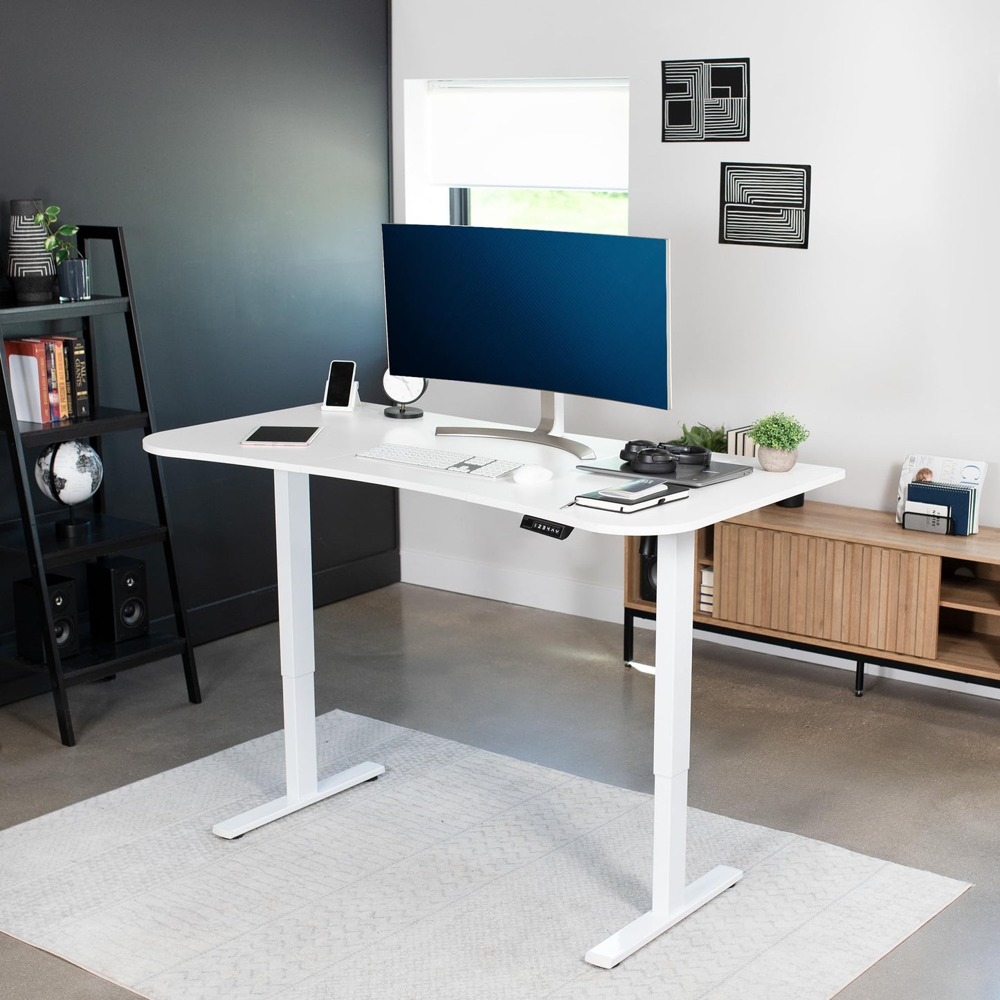 VIVO 63 x 32 inch Universal Table Top for Standard and Sit to Stand Height Adjustable Home and Office Desk Frames, 3 Section Desktop, White, DESK-TOP1W