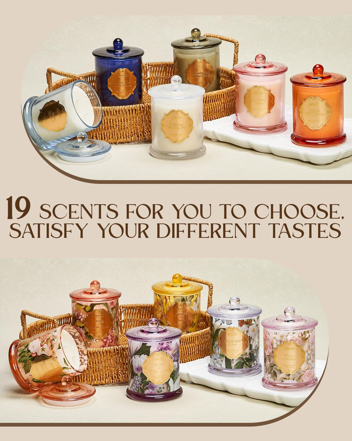 M&SENSE Citrus Candles for Home Scented, Natural Organic Soy Candle 12.7oz 75 Hour Long Lasting Slow Burning, Mandarin Fragrant Double Wick Jar Candle Fresh Smelling for Bathroom