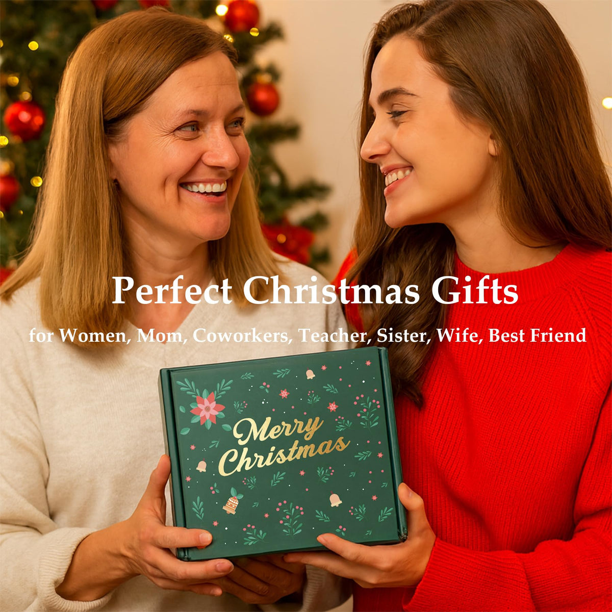 Christmas Gifts for Women 2026 Secret Santa Gifts for Women, Unique Christmas Gift Basket, Xmas Gift Set for Mom, Coworkers, Teacher, Sister, Wife, Best Friend Box White Elephant Christmas Tumbler