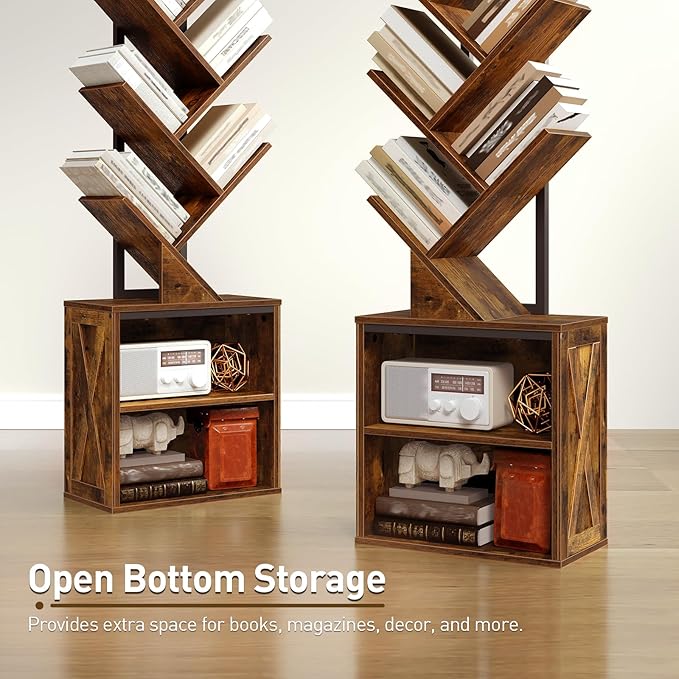 RALGEND Tree Bookshelf, 6 Tier Bookcase