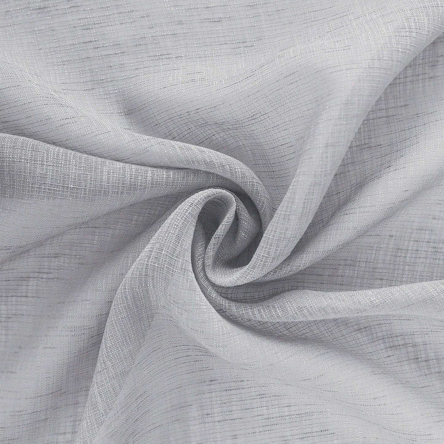 KOUFALL Grey Curtains 84 Inches Long for Bedroom Set 2 Panels Pair Rod Pocket Window Translucent Faux Linen Drapes Light Filtering Semi Sheer Gray Opaque Curtains for Living Room 52x84 Inch Length
