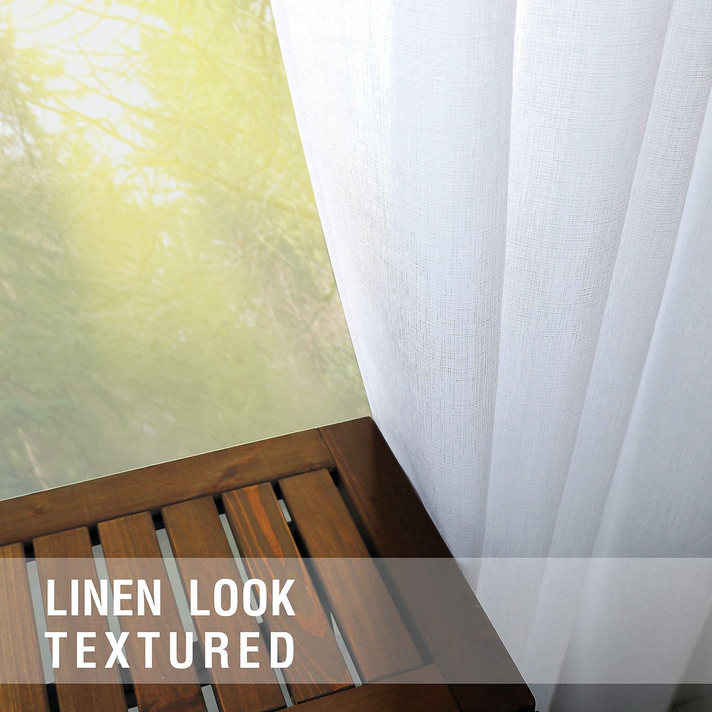 KOUFALL White Sheer Curtains 84 Inches Long 2 Panels,Gauze Cheese Cloth Linen Look Rod Pocket Flowy See Through Curtains for Living Room Bedroom