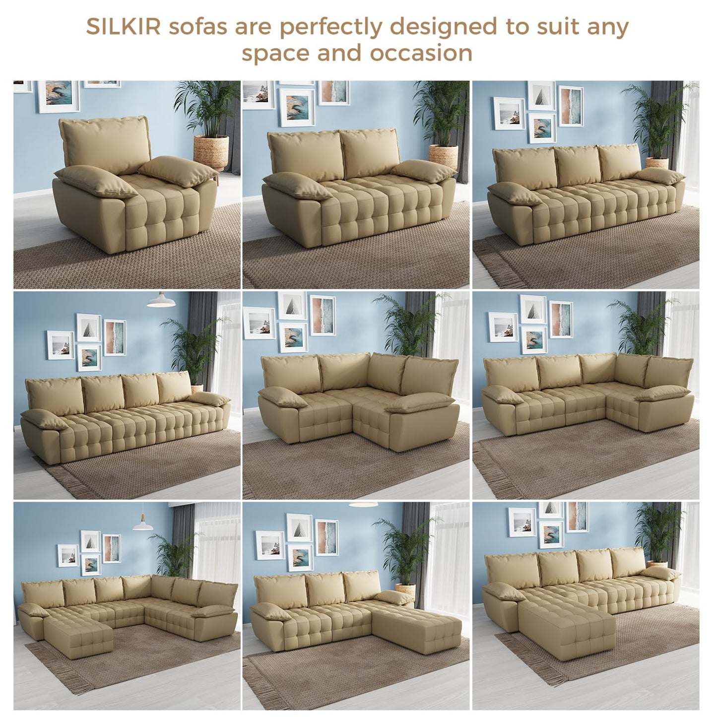 SILKIR Sectional Couches for Living Room,Modular Sectional Sofa,L Shaped Couch,Sofa with Chaise,Modular Sofa for Bedroom