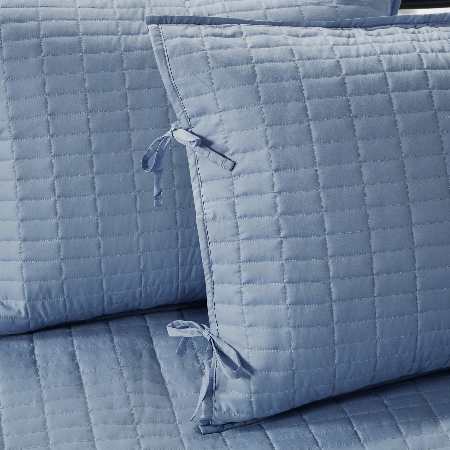 Comfort Spaces Daybed Cover- Luxe Double Sided -Quilting, All Season Cozy Bedding with Bedskirt, Matching Shams, 75'x39' Blue 5 Piece