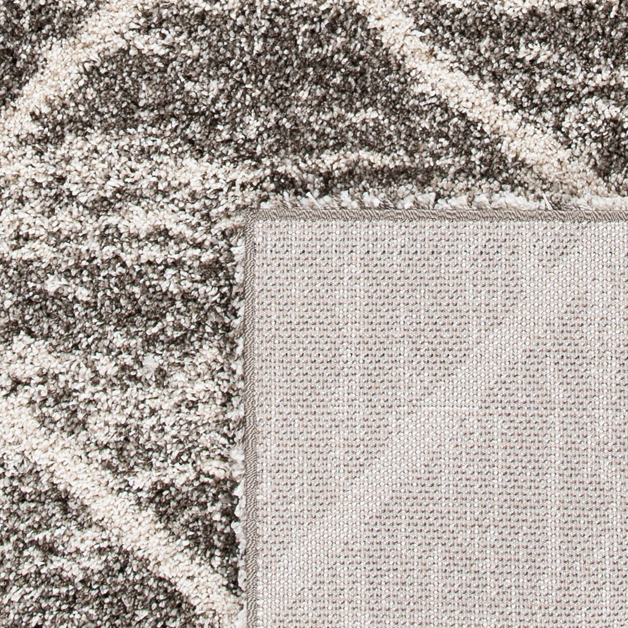 SAFAVIEH Hudson Shag Collection Runner Rug - 2'3" x 6', Distressed Grey & Ivory, Trellis Design, Non-Shedding & Easy Care, 2-inch Thick Ideal for High Traffic Areas in Living Room, Bedroom (SGH281K)