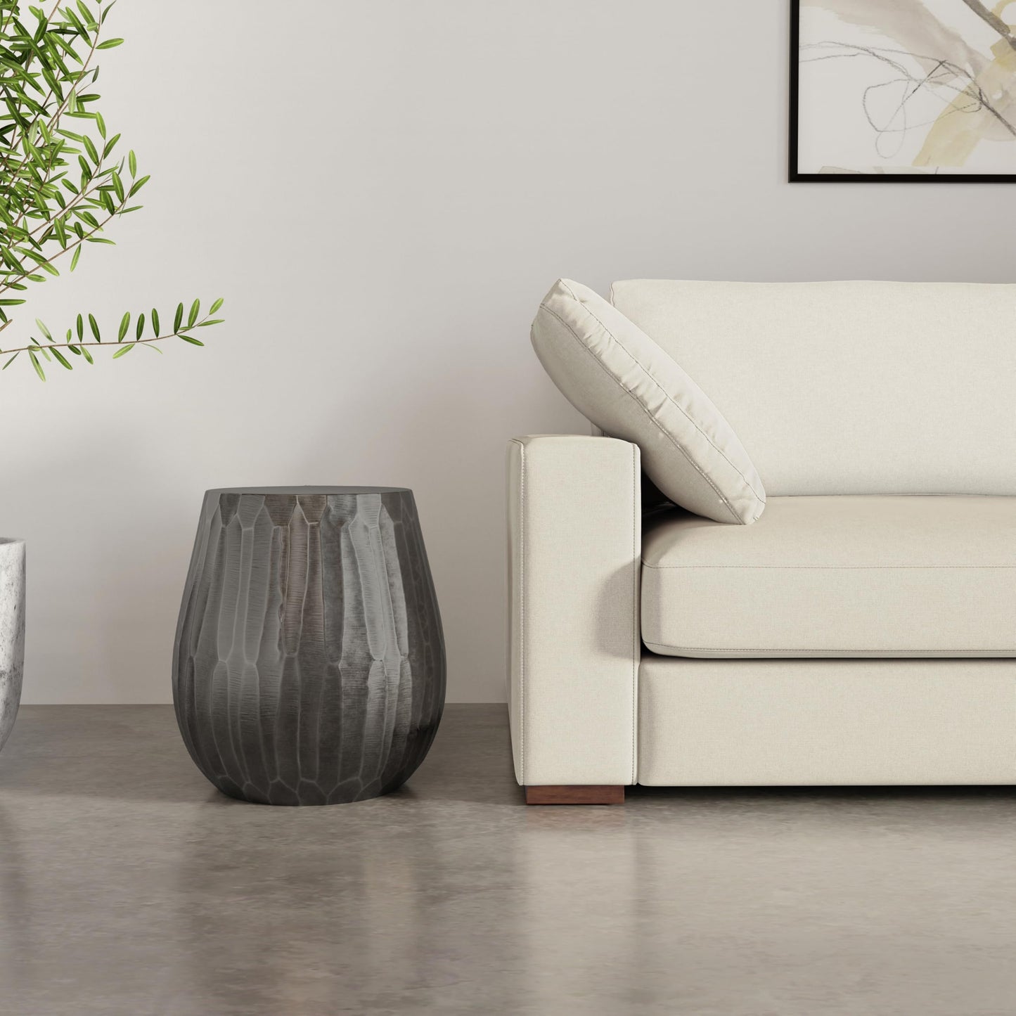 SIMPLIHOME Nellie Metal Table - 19 inch Wide Cast Aluminum Round Side Table in Graphite, Industrial Accent Table for Living Room, Bedroom, or Office with Sculptural Design, Assembled