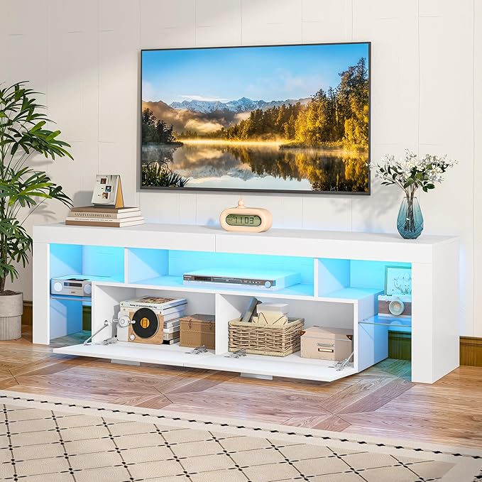 Clikuutory Modern Lighting 63 inch TV Stand