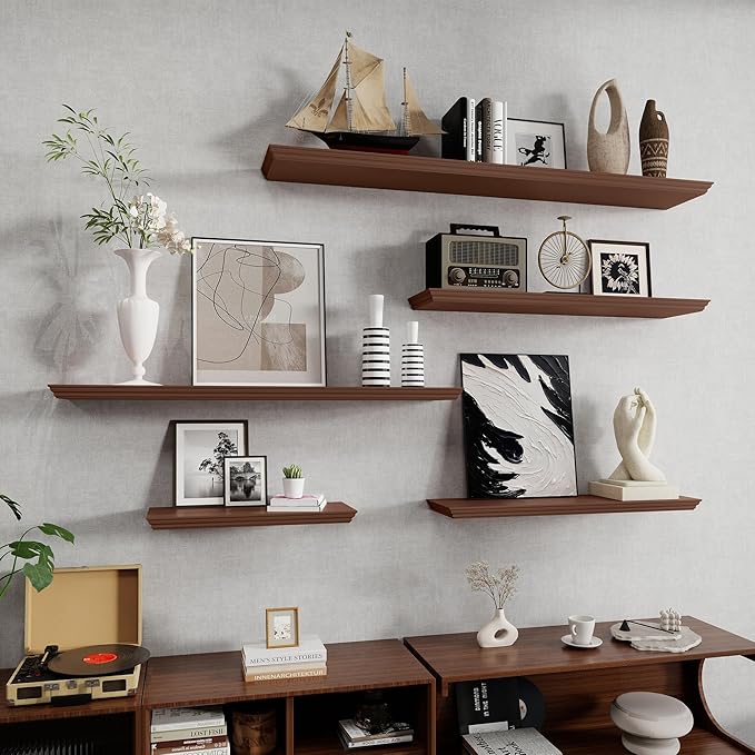 Fun Memories Floating Shelves 36 Inch Long, 9.3 Inch Deep Classic Crown Molding