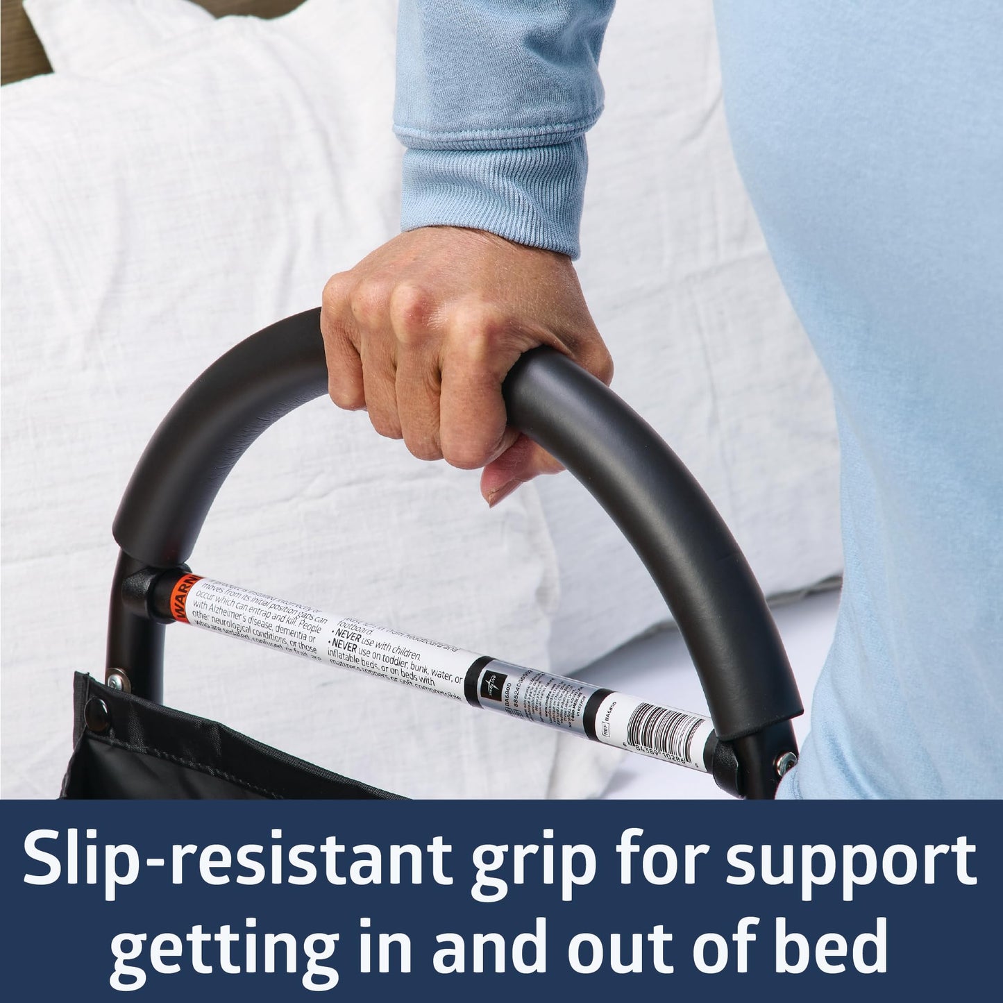 Medline Bed Assist Bar for Seniors with Nylon Bag for Storage