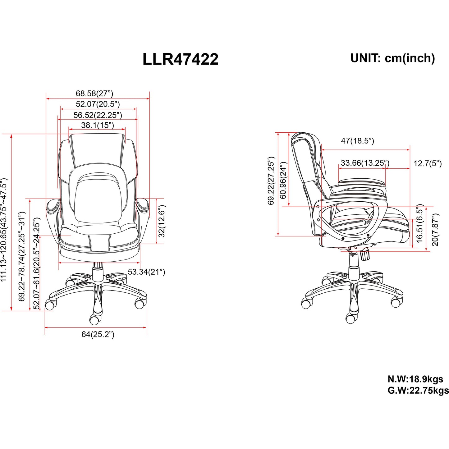 Lorell Wellness by Design Accucel Black Executive Chair