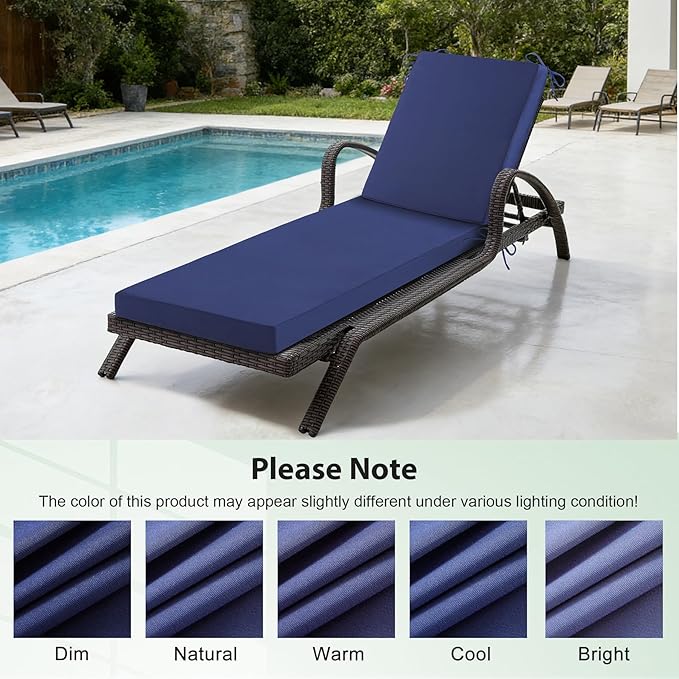 2 Pcs Chaise Lounge Cushions Outdoor, Outdoor Chaise Cushion