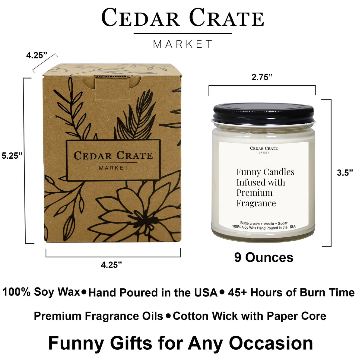 Cedar Crate Market – Smells Like Amazing Mother - Perfect Gifts for Mom, Thoughtful Mom Present, Mother's Day Gifts, Relaxing Scented Candle Present for Women for Any Special Occasion, 9oz Soy Candle