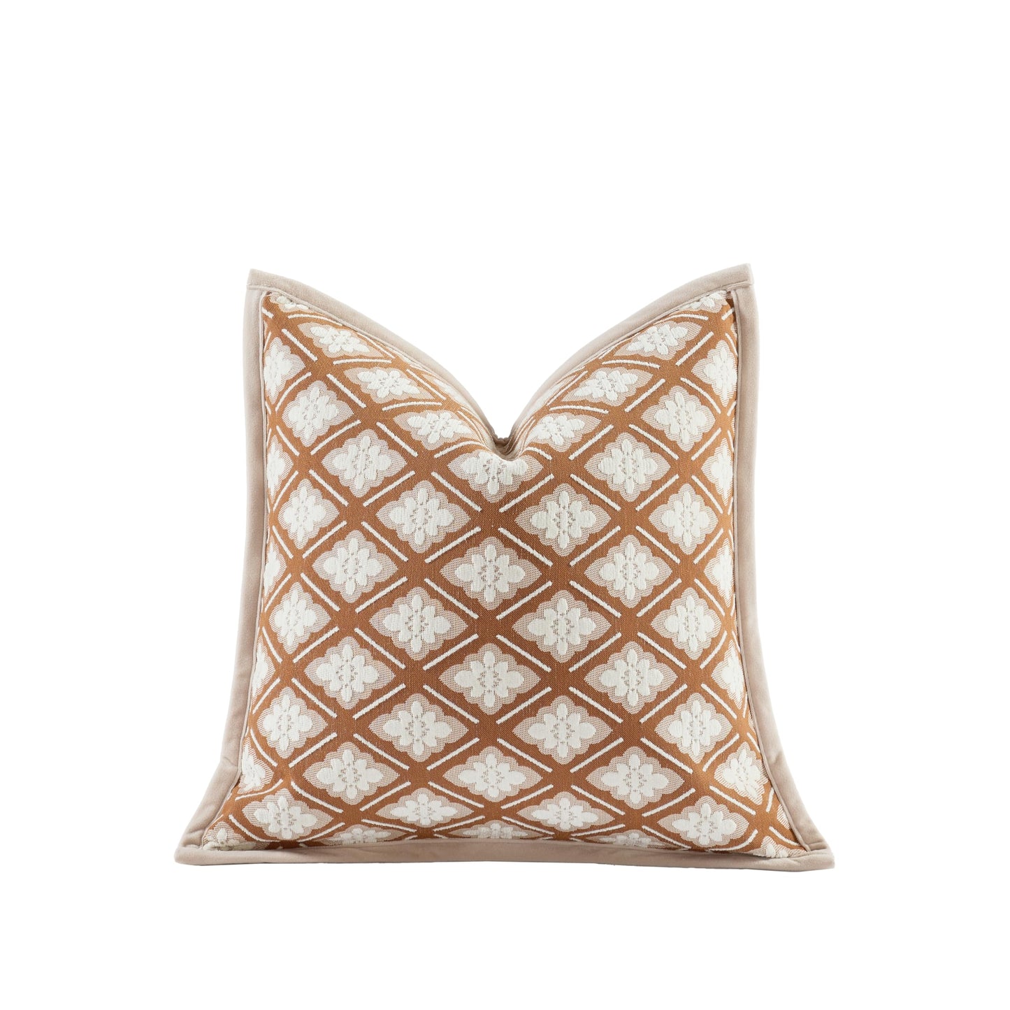 Croker Horse New 20x20'' inches Throw Pillow Cushion Covers - Camellia Flowers with Edge Strip Chenille Jacquard Embroidery Luxury Modern Style Couch Sofa Bed Pillow Cover for Living Room Bedroom