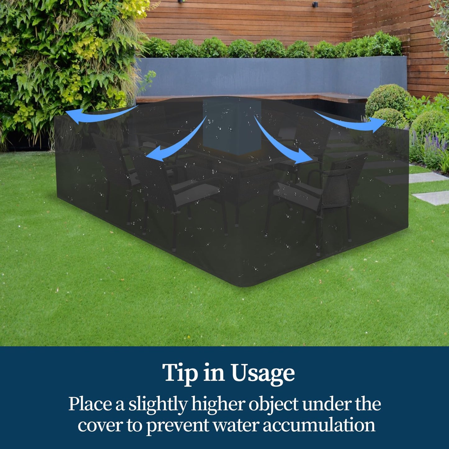 Easy-Going Rectangle Patio Furniture Cover Waterproof Outdoor Dining Table and Chair Cover Anti-UV Outside Sectional Sofa Set Covers (110"L x 84"W x 28"H, Black)
