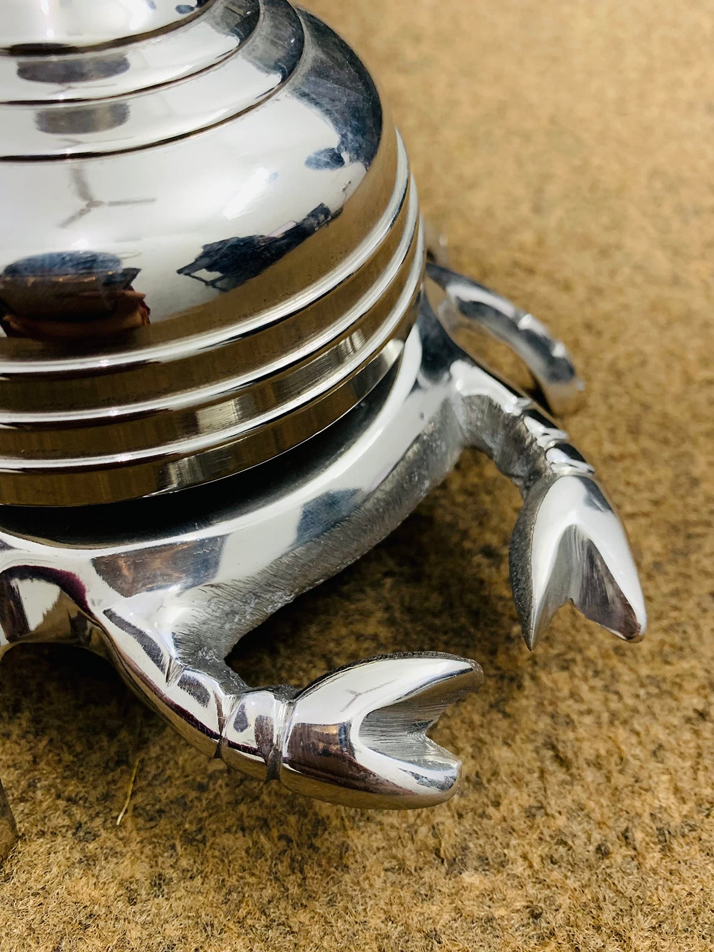 Vintage Chrome Finish Aluminium Crab Bell Hotel Counter Reception Bell Teacher Desk Bell