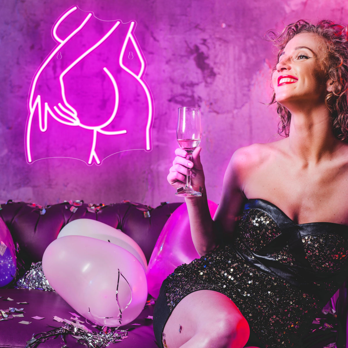Kavaas Lady Neon Sign 15.7" x 12.6" - Pink LED Lady Back Neon Signs for Wall Decor | Neon Light Sign for Bedroom, Party, Bar, Man Cave (Style - LB4)