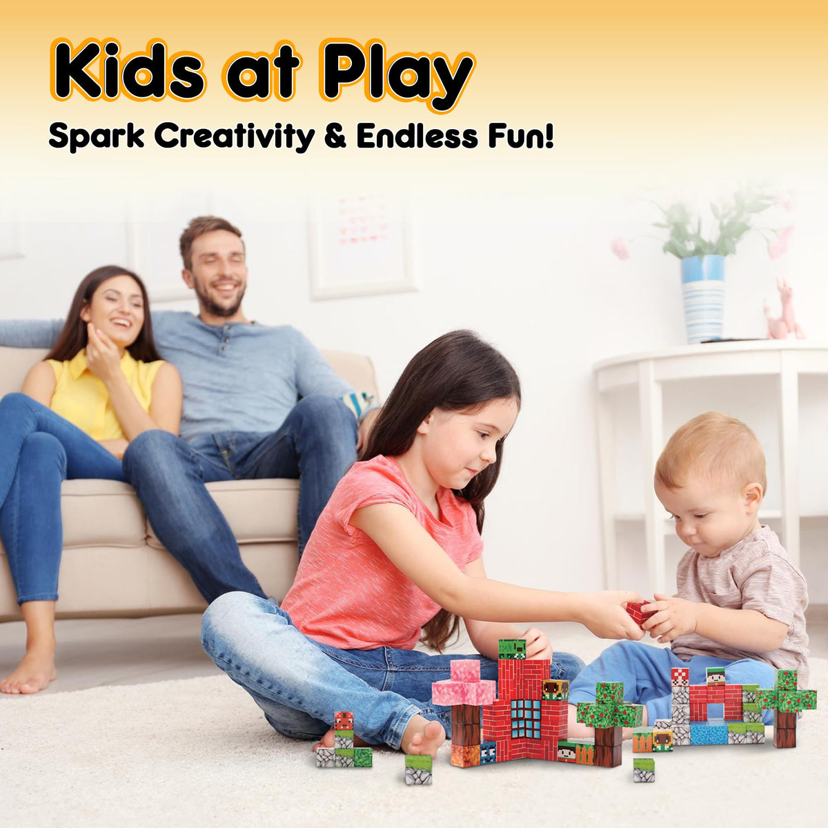 Magnetic Blocks, Magnetic Building Blocks for Kids, Building Blocks for Girls and Boys, Building Toys, Toddler Toys, Building Game Sensory Kids Ages 4 5 6 7 8 9, 100 Pcs