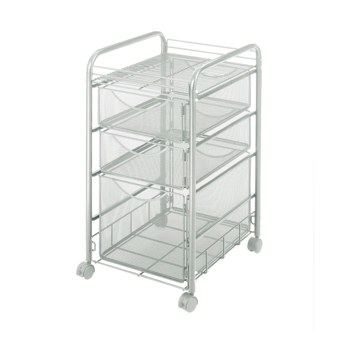 Safco Onyx Rolling File Cart with Large File Drawer and 2 Supply Drawers, Fits Letter-Size Hanging Folders, Durable Steel Construction