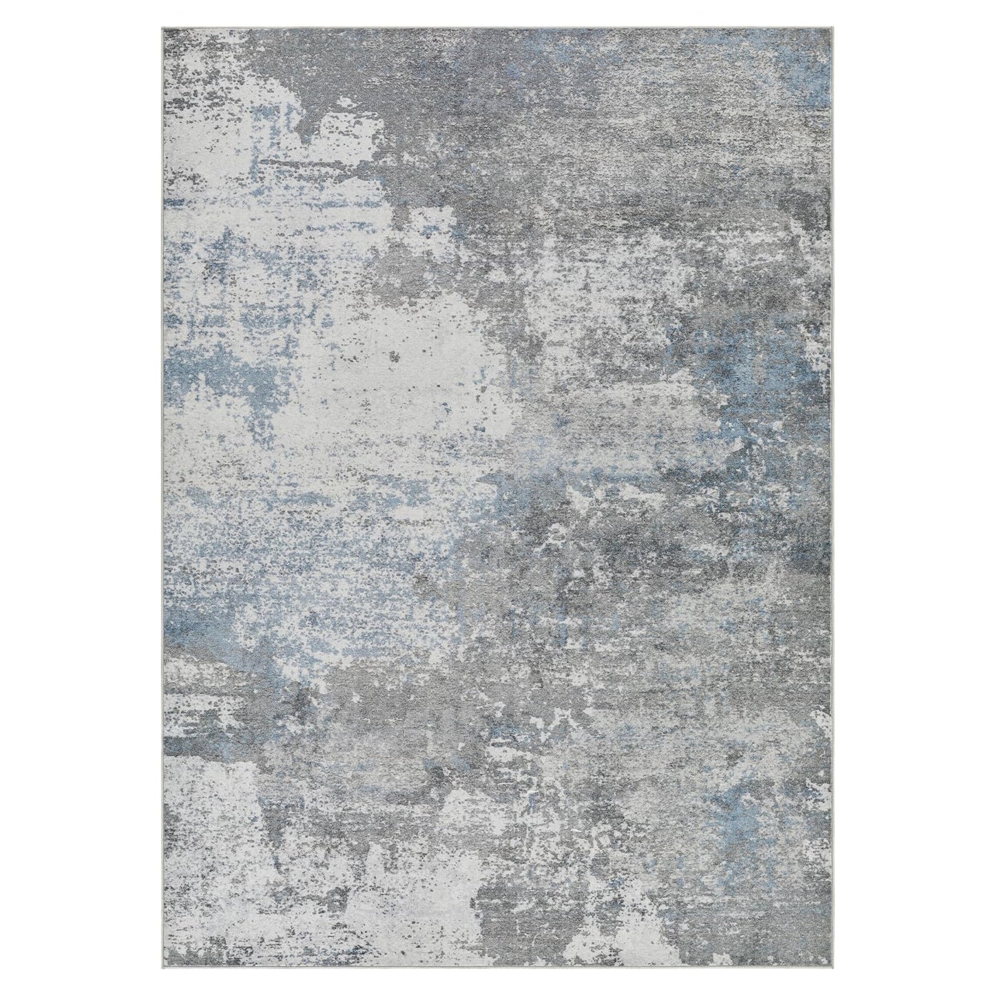 Micgeek Area Rug Living Room - 9X12 Abstract Washable Large Soft Foldable Non Slip Rug Neutral Modern Low Pile Carpet for Bedroom Nursery Dining Room Farmhouse Home Office Indoor - Grey Blue