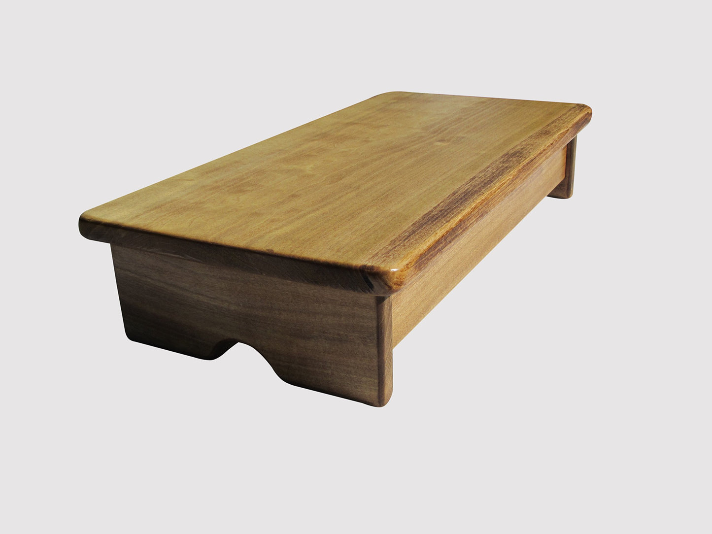 Compact Bedside Foot Stool Maple Stain 4" Tall (Made in The USA)