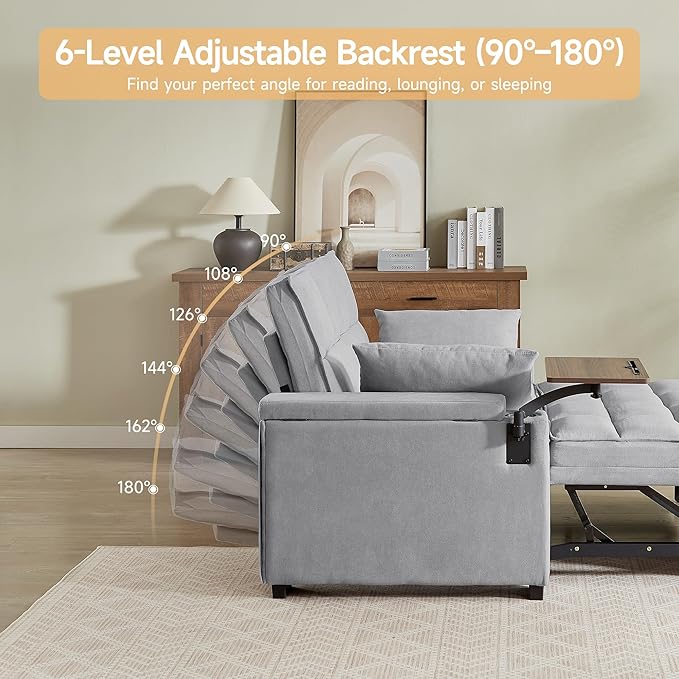 Auvsoce 65" Sleeper Sofa Bed Loveseat, Convertible Couch