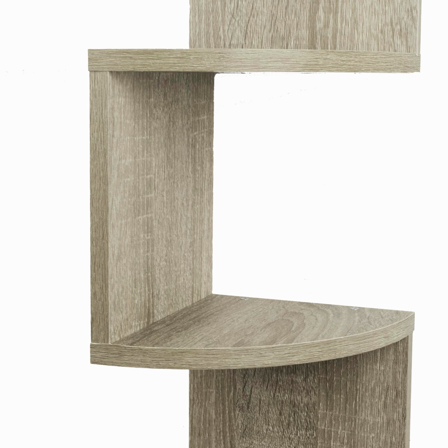 Danya B. XF11035OK Large Rustic Decorative 5-Tier Corner Floating Wall Mount Display Shelving Unit - Oak